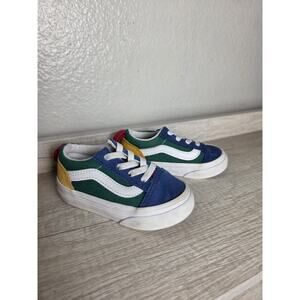 Vans Old Skool V Color-Block Skate Shoe - Baby / Toddler - Red / Blue